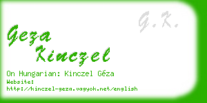 geza kinczel business card